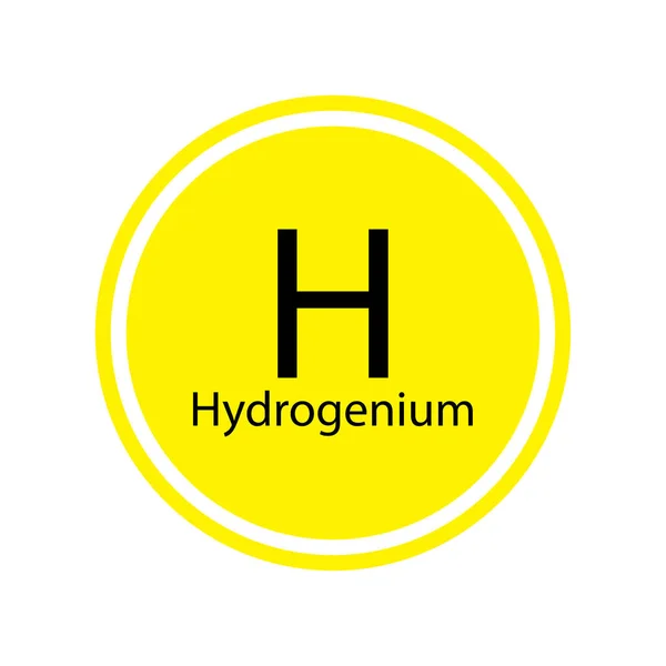 Idrogenio giallo. Elemento chimico. Tavola periodica di Mendeleev. Illustrazione vettoriale. stock immagine. — Vettoriale Stock