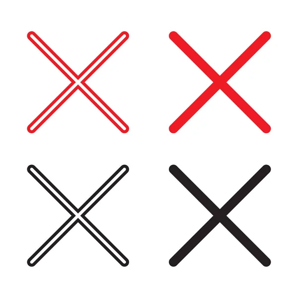 Black red crosses on white background. Check mark icon. Phone mockup. Copy space. Vector illustration. stock image. — Vetor de Stock