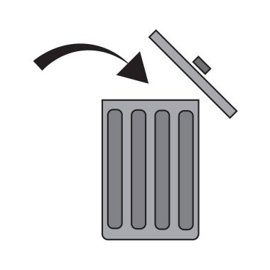 Çöp kutusu simgesini aç. Basit özet. Geri dönüşüm hattı sanatı. Vektör çizimi. depolama resmi.