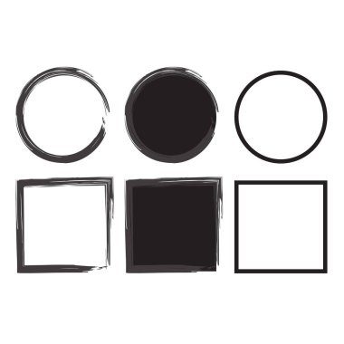 Grunge shapes. Design element. Grunge texture. Ink paint brush stain. Vector illustration. Stock image. 