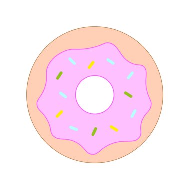 Çizgi film tarzında bir pasta deliği. Tatlı yemek. Çizgi film çörekleri. Vektör çizimi. depolama resmi.