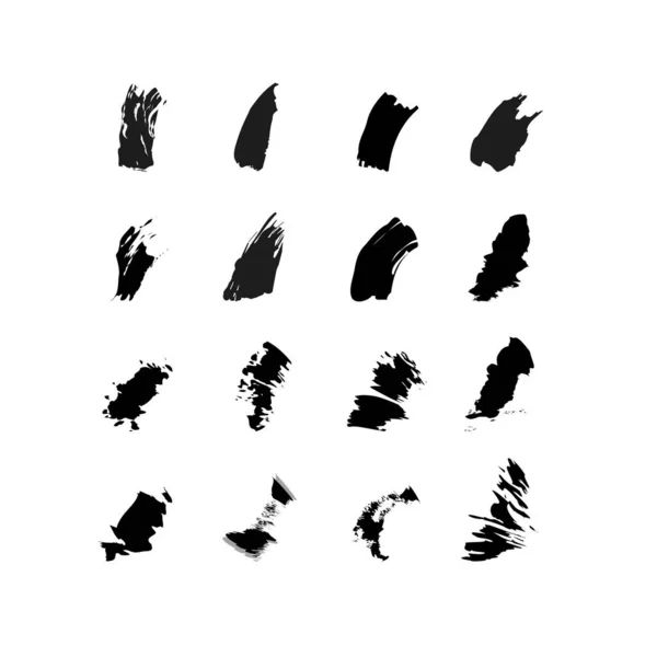 Pinceau Frottis Dans Style Abstrait Sur Fond Noir Tache Pinceau — Image vectorielle