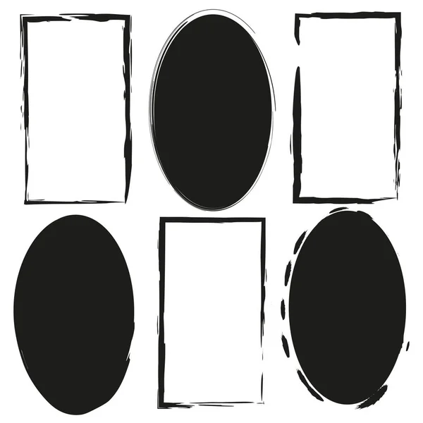 正方形の丸枠 様々な形のブラシフレーム 異なる目的のためのフレーム ベクトルイラスト ストック画像 Eps — ストックベクタ