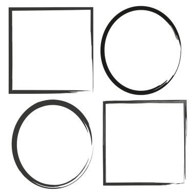 Dekoratif tasarım için Grunge çerçeve. Fırça dokusu. Vektör çizimi. Stok görüntüsü. EPS 10.