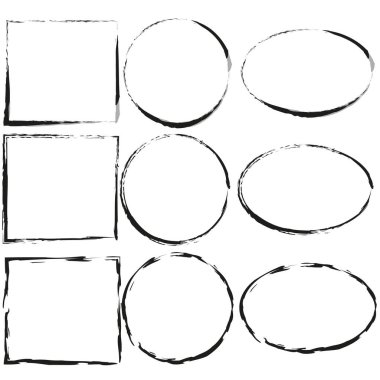 Dekoratif tasarım için Grunge çerçeve. Fırça dokusu. Vektör çizimi. Stok görüntüsü. EPS 10.