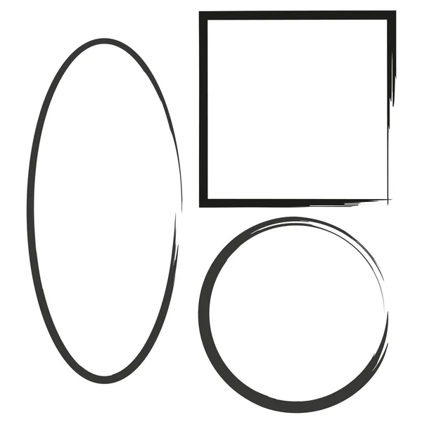 レトロなブラシフレーム エッジフレーム ブラシの質感 古いデザイン ベクトルイラスト ストック画像 Eps — ストックベクタ