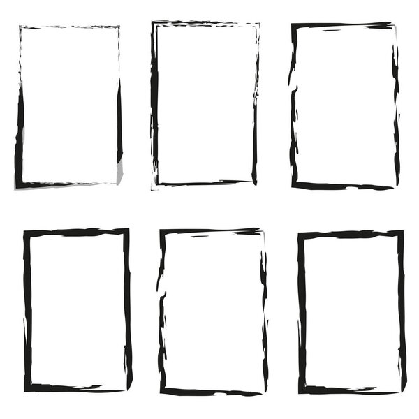 Retro brush frame. Edge frame. Brush texture. Old design. Vector illustration. stock image. EPS 10.