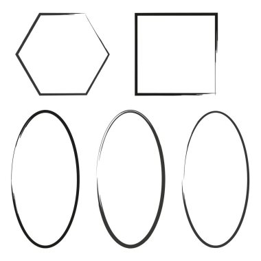 Beyaz arka planda fırça çerçevesi. Boya fırçası lekesi. Tahıl sınırı. Kenar çerçevesi. Vektör çizimi. Stok görüntüsü. EPS 10.