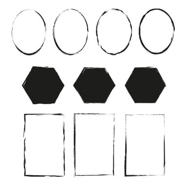 Siyah grunge çerçeveler. Kenar çerçevesi. Soyut doku. Vektör çizimi. Stok görüntüsü. EPS 10.