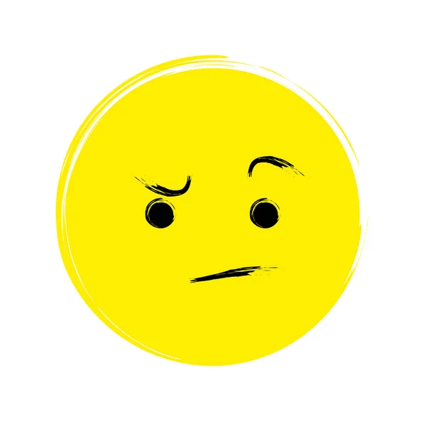 Sorriso Amarelo Estilo Abstrato Símbolo Facial Ícone Sorriso Ilustração Vetorial —  Vetores de Stock