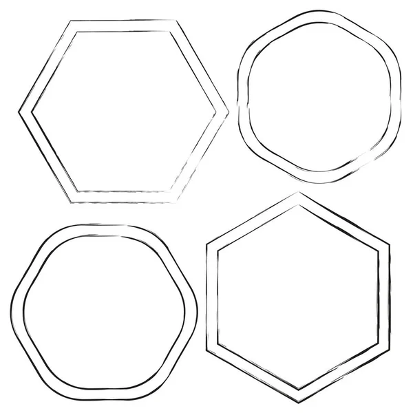 Doodle Різні Форми Гранжевої Рамки Декоративного Дизайну Векторні Ілюстрації Стокове — стоковий вектор