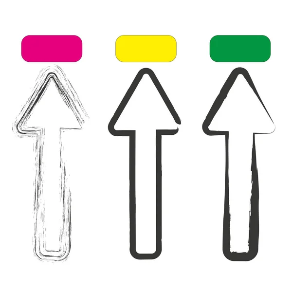 Different Unique Brush Arrows Exclusive Arrow Design Arrows Pointing Colored — Stock Vector