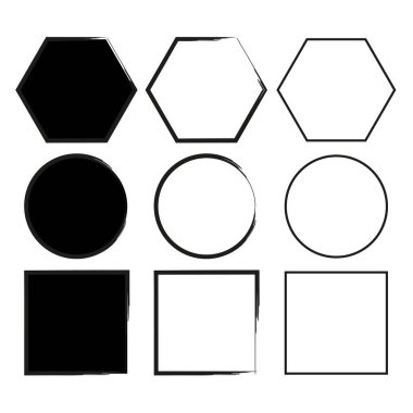 Çerçeve fırçası. Modern tarzda siyah çerçeve fırçası. Kenar çerçevesi. Vektör çizimi. Hisse senedi. EPS 10.