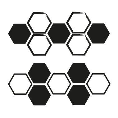 fırça desenli altıgen bal peteği. Soyut doku. Vektör çizimi. Stok görüntüsü. EPS 10.