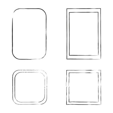 Farklı grunge çerçeve şekilleri. Soyut grunge siyah arkaplan, doku. Stok görüntüsü. EPS 10.