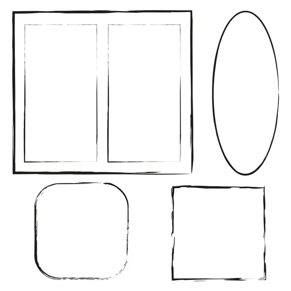 Exclusieve Verschillende Frames Frames Figuren Uit Dubbele Lijnen Afbeelding Voorraad — Stockvector