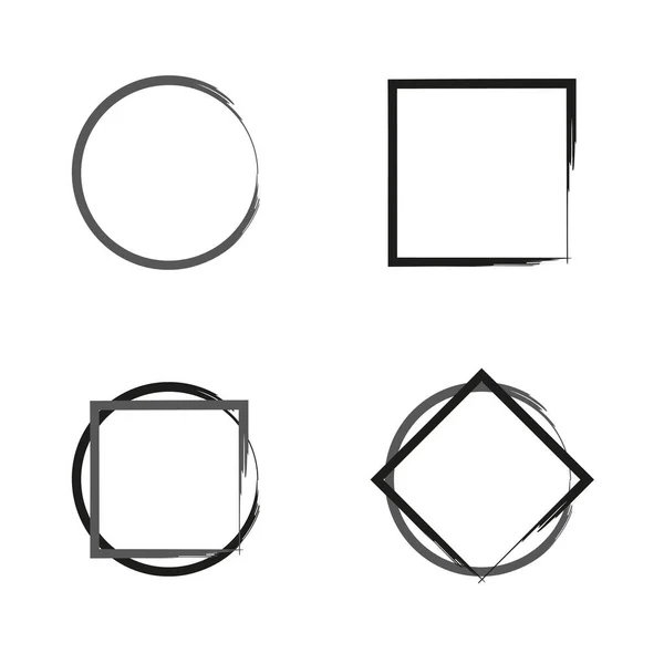Formes Art Ligne Brosse Géométrique Texture Brosse Ensemble Dessiné Main — Image vectorielle