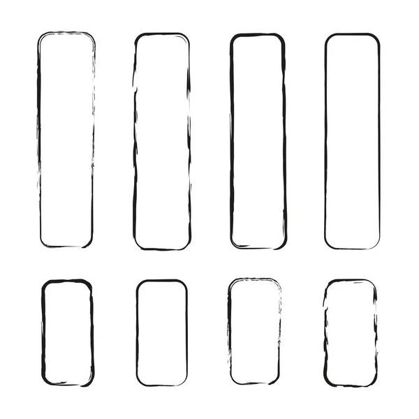 Figuras Exclusivas Rectangulares Marcos Verticales Largos Cepille Rectángulos Diferentes Tamaños — Archivo Imágenes Vectoriales