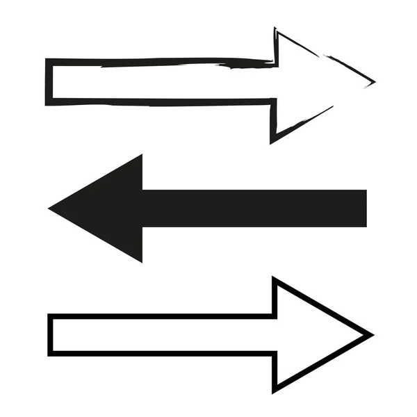 Diferentes Flechas Rectas Flechas Exclusivas Cepille Las Flechas Apuntando Diferentes — Archivo Imágenes Vectoriales