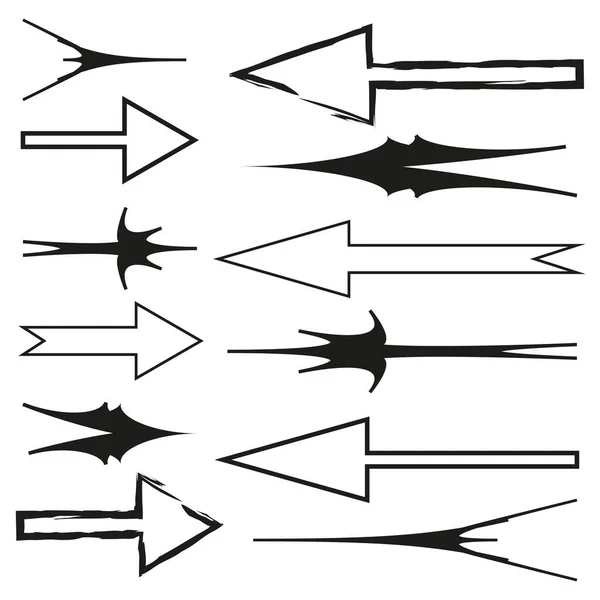 Escove Setas Modelo Design Mancha Tinta Pincel Ilustração Vetorial Imagem — Vetor de Stock