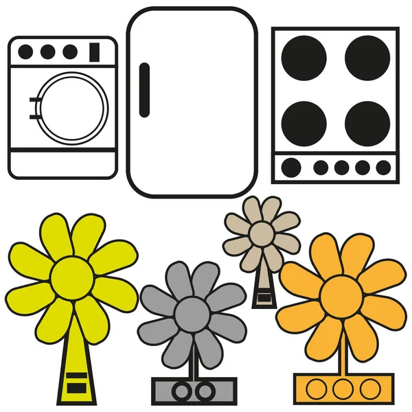 Icono Para Diseño Ropa Electrodomésticos Planos Gran Diseño Para Cualquier — Vector de stock