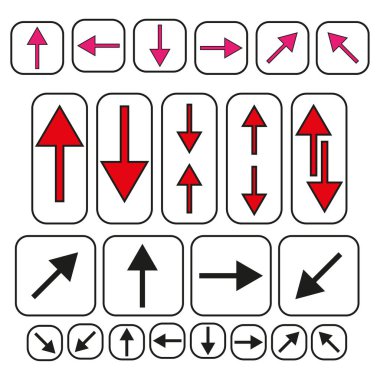 İçinde oklar olan düz web pankartı. Tasarım elemanı. Geometrik arkaplan. Vektör çizimi. Stok görüntüsü. EPS 10.
