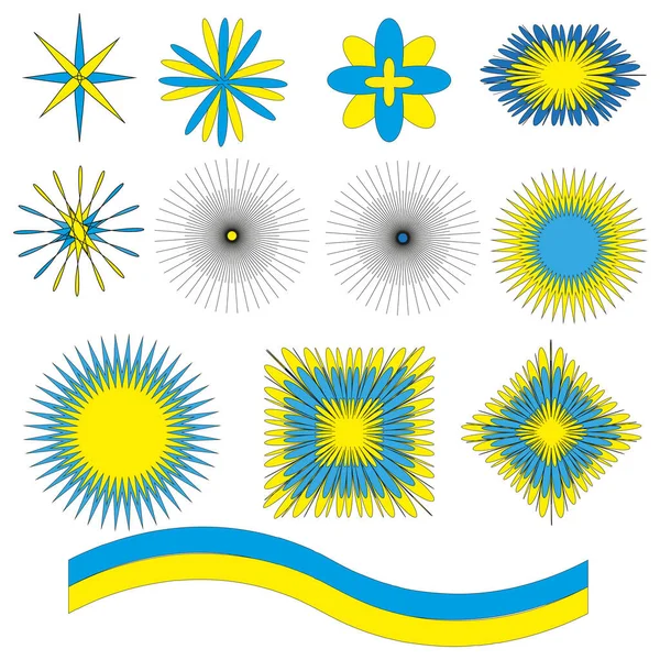 Ukraine Flagge Farbe Hintergrund Frühlingsdekoration Banner Der Ukraine Vektorillustration Aktienbild — Stockvektor