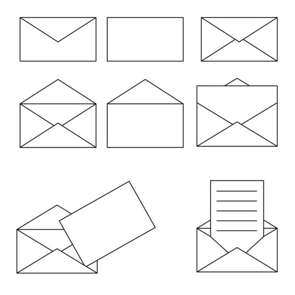 Envelopes Letras Diferentes Clássicos Ilustração Vetorial Imagem Estoque Eps — Vetor de Stock