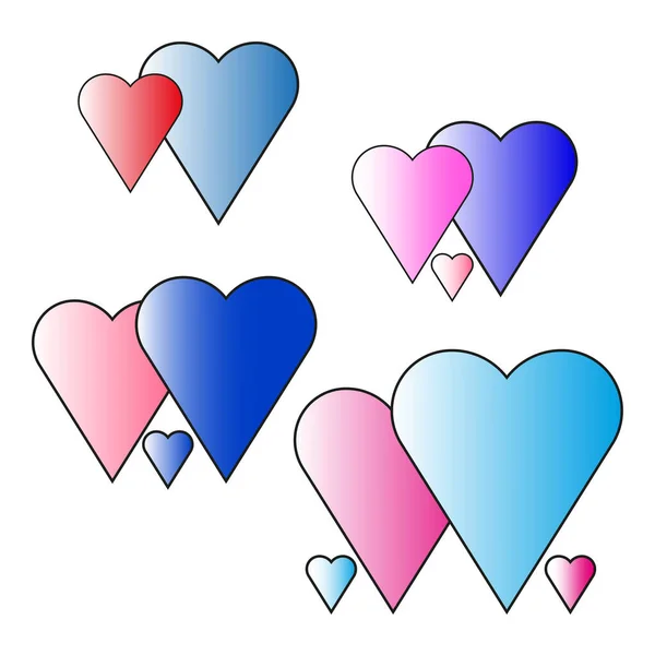 Collection Pastel Color Hearts Kids Party Vector Illustration Stock Image — Stock Vector