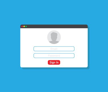 Şifre kayıt penceresi. Vektör çizimi. Stok görüntüsü. EPS 10.