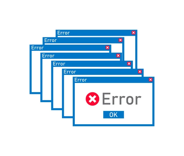 Muchos Mensajes Error Interfaz Informática Mensaje Alerta Ilustración Vectorial Imagen — Vector de stock