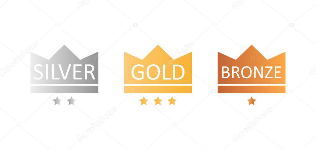 Royal banner with set crowns. Vector illustration. stock image. EPS 10.