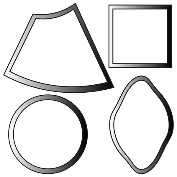 抽象画框有不同的形状 圆形框架结构 正方形框 矢量图解 股票形象 Eps — 图库矢量图片
