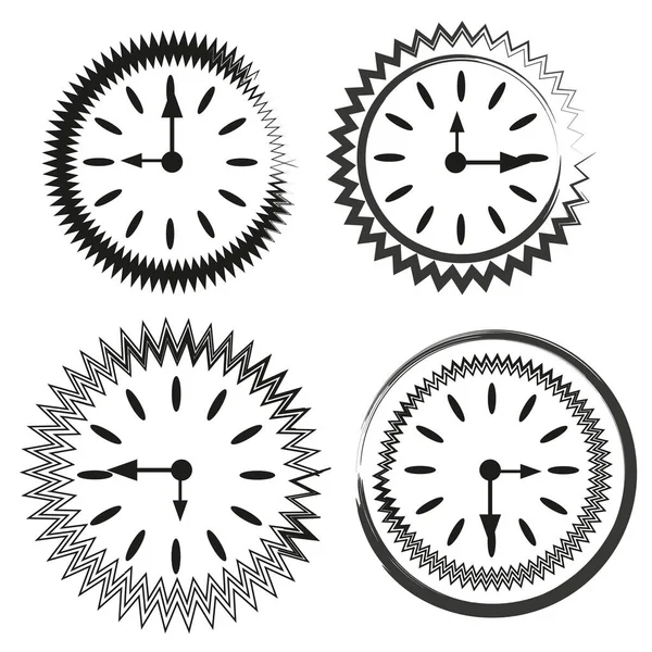 Brush Wall Clock Brush Texture Clock Cartoon Style Vector Illustration — Stock Vector