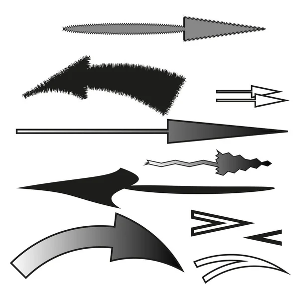 現代的なスタイルで異なる矢印 異なる矢印で設定されたスケッチインフォグラフィック ベクトルイラスト ストック画像 Eps — ストックベクタ