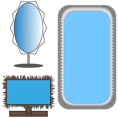Çerçevedeki aynalar. Çerçeve. Vektör çizimi. Hisse senedi. EPS 10..