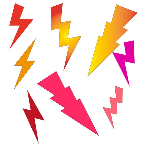 Electric Power Lightning Icons Vector Illustration Stock Image Eps —  Vetores de Stock