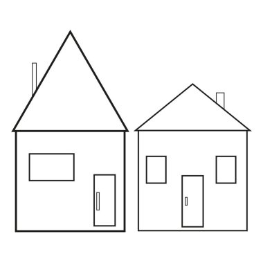 Siyah ev hattı. Vektör çizimi. Hisse senedi. EPS 10.