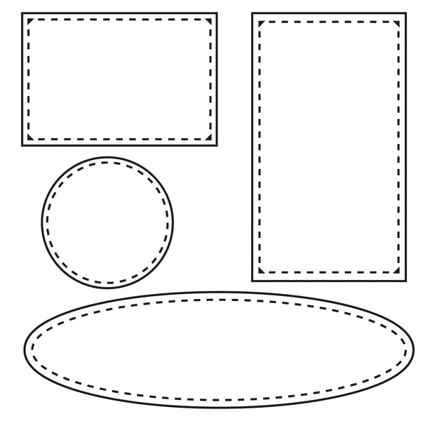 Set Frames Simple Frames Sketch Style Vector Illustration Stock Image — Image vectorielle