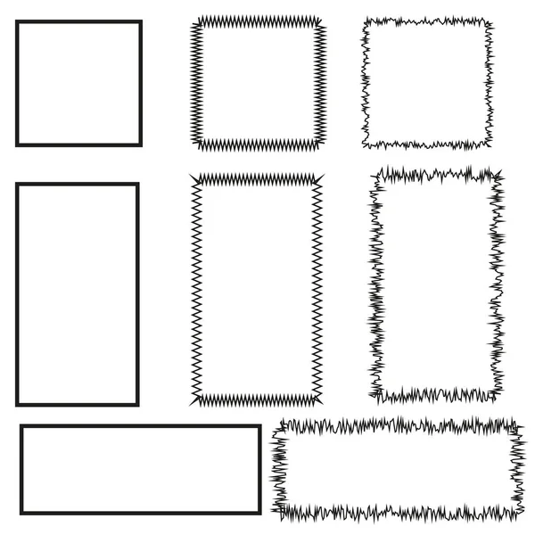 Set Frames Simple Frames Sketch Style Vector Illustration Stock Image — Stockový vektor