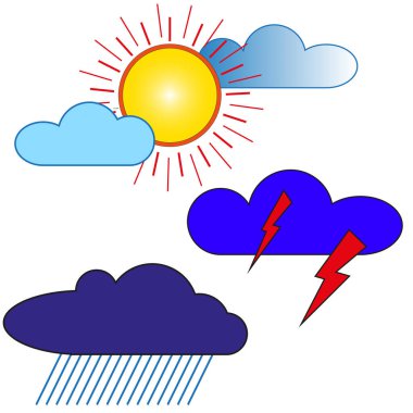 cloud weather. Colorful weather. Vector illustration. Stock image. EPS 10.