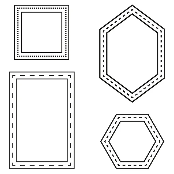 Cadres Fixes Cadres Simples Style Croquis Illustration Vectorielle Image Stock — Image vectorielle
