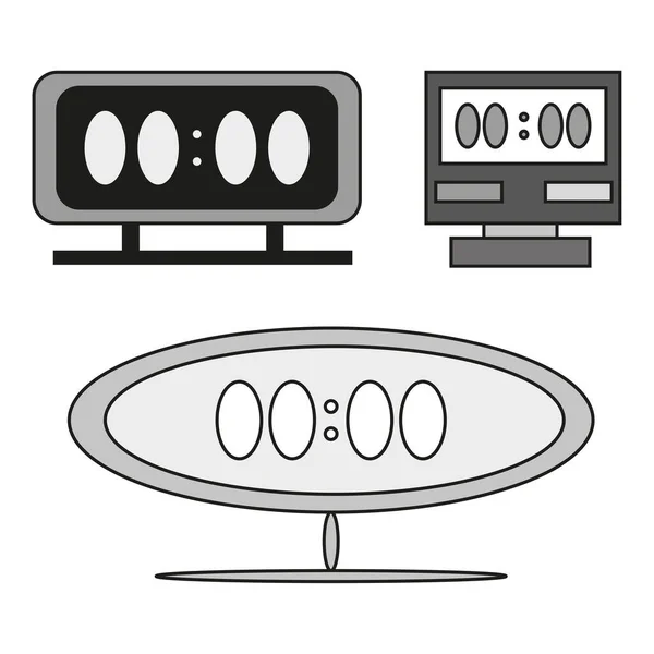 Flat Empty Electronic Clock Vector Illustration Stock Image Eps - Stok Vektor
