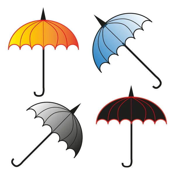 Cartoon Umbrellas Vector Illustration Stock Image Eps — Stock Vector