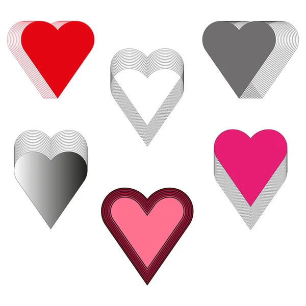 Different Hearts Celebration Design Vector Illustration Stock Image Eps — Vetor de Stock