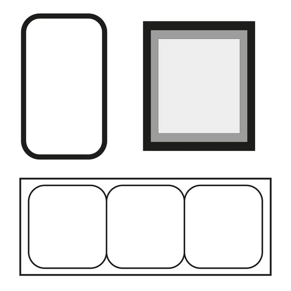 Set Frames Simple Frames Sketch Style Vector Illustration Stock Image — Archivo Imágenes Vectoriales