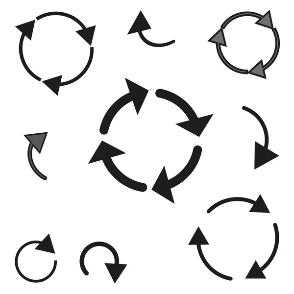 Flèches Circulaires Style Linéaire Illustration Vectorielle Image Stock Spe — Image vectorielle
