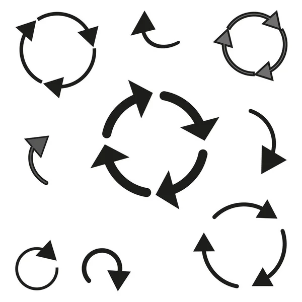 Circular Arrows Linear Style Vector Illustration Stock Image Eps — ストックベクタ