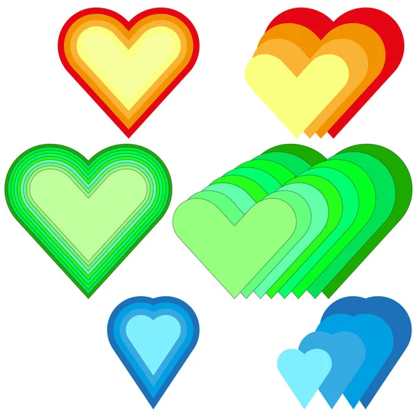Different Hearts Celebration Design Vector Illustration Stock Image Eps — Vetor de Stock