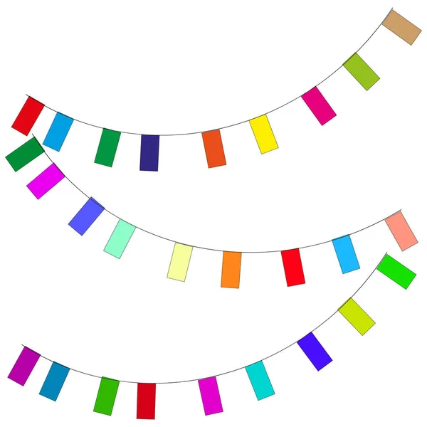 Colored Pennants Party Decoration Vector Illustration Stock Image Eps — Image vectorielle